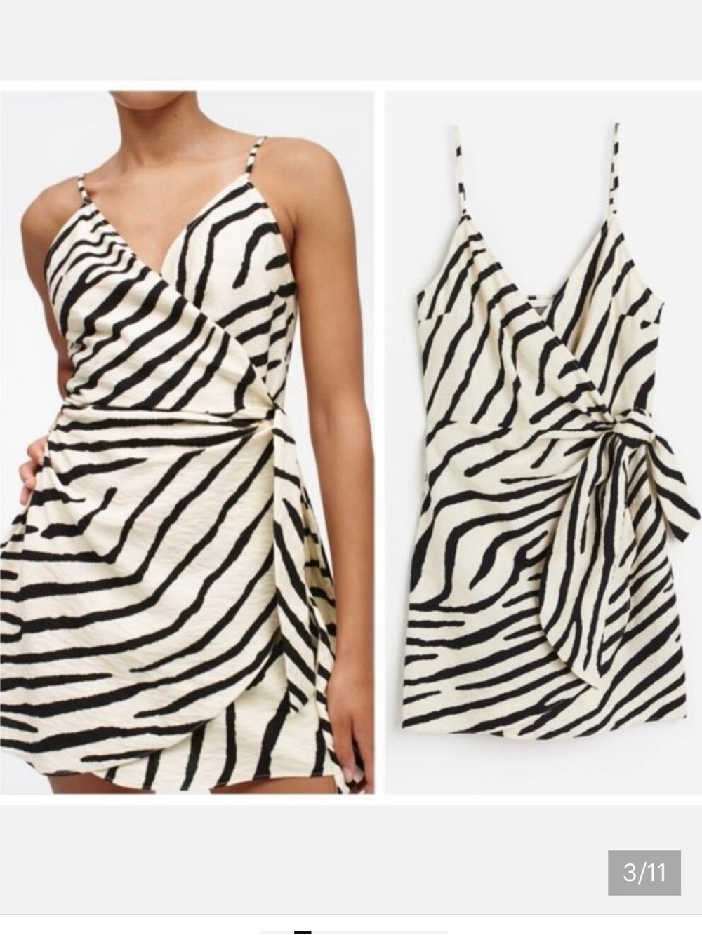 H&M Zebra-Print Tie-Waist Wrap Dress